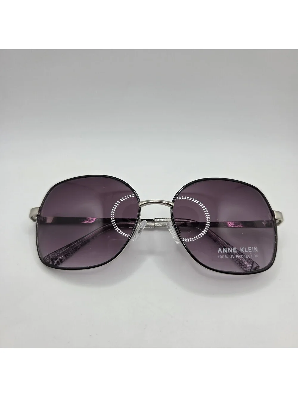 Anne Klein Sunglasses AKS2001CE Silver Purple Y2K